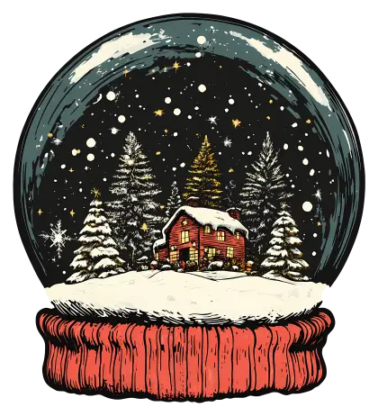 Snowy Cabin Snow Globe