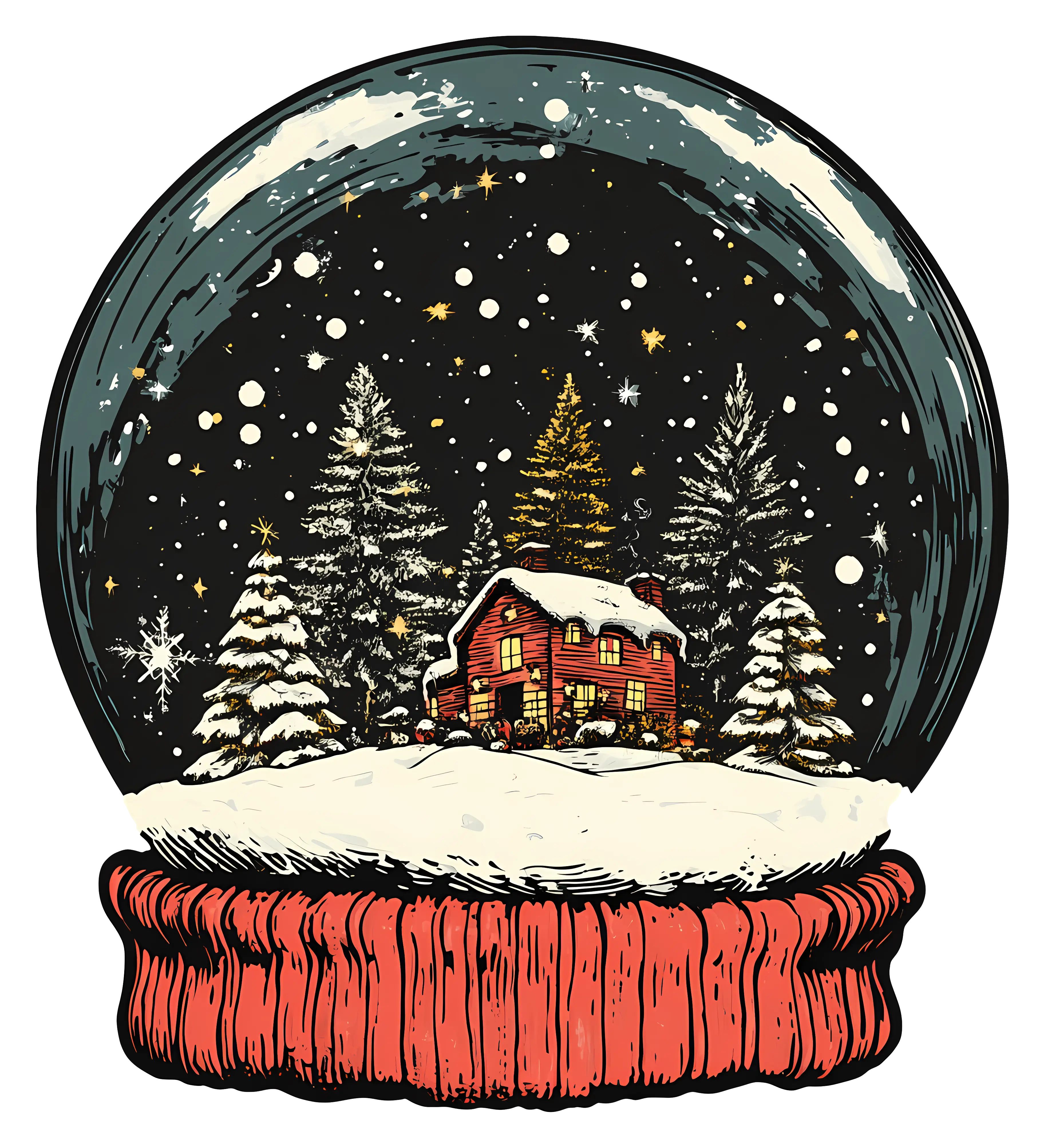 Snowy Cabin Snow Globe