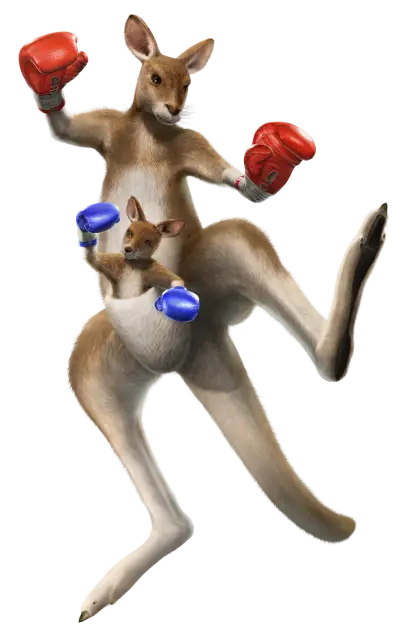 Boxing Kangaroo with Joey