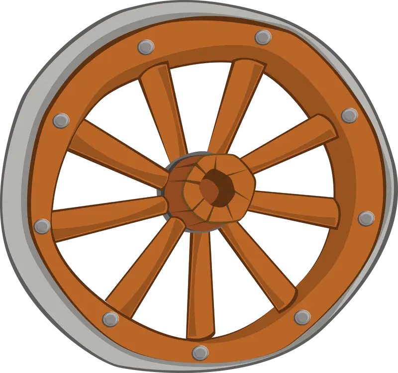Wooden Wagon Wheel Illustration
