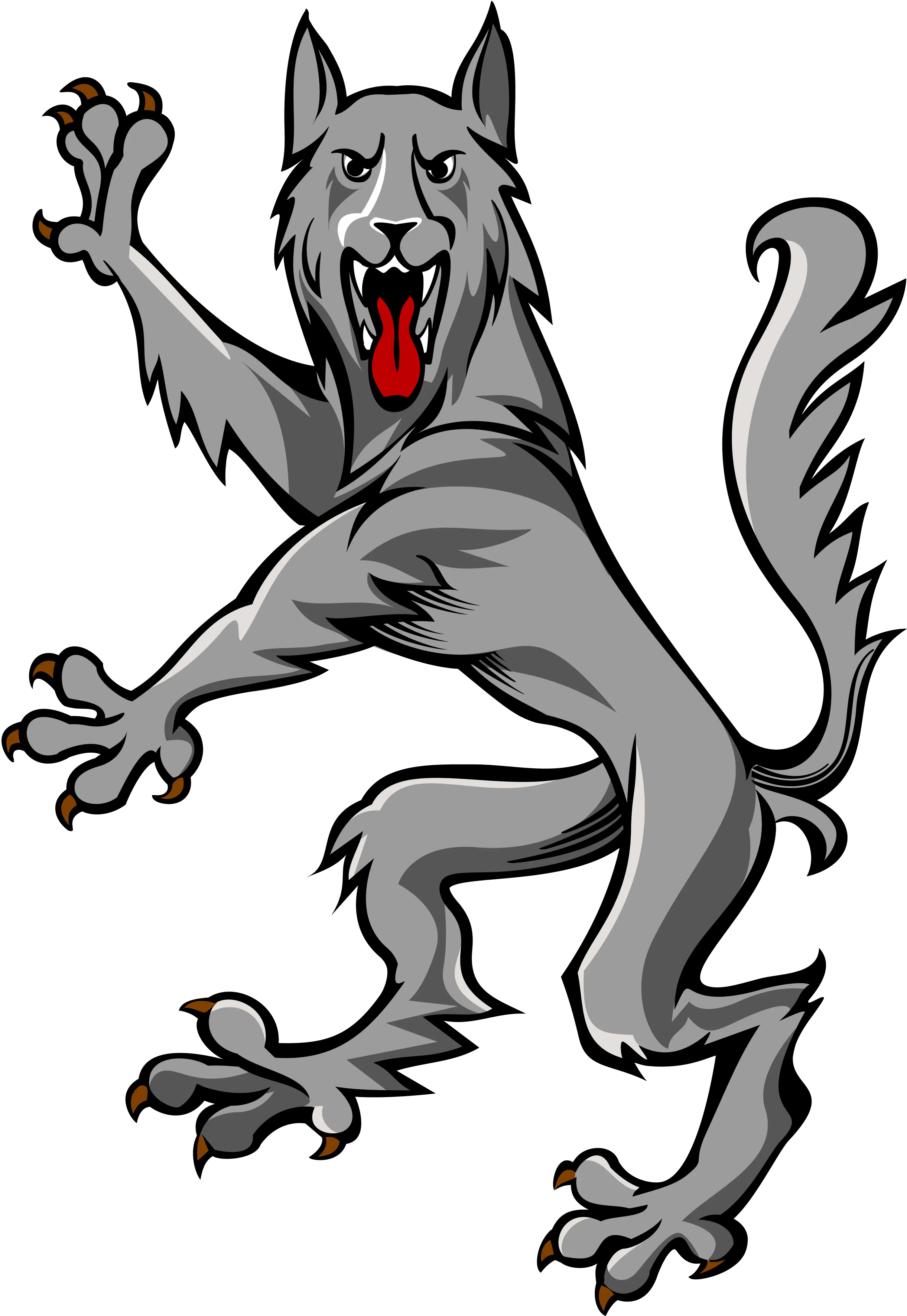 Gray Wolf in Aggressive Pose