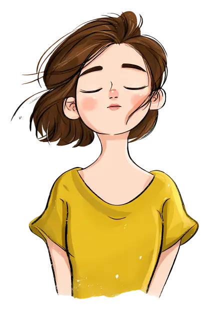 Relaxed Girl in Yellow Shirt