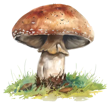 Brown Mushroom Illustration