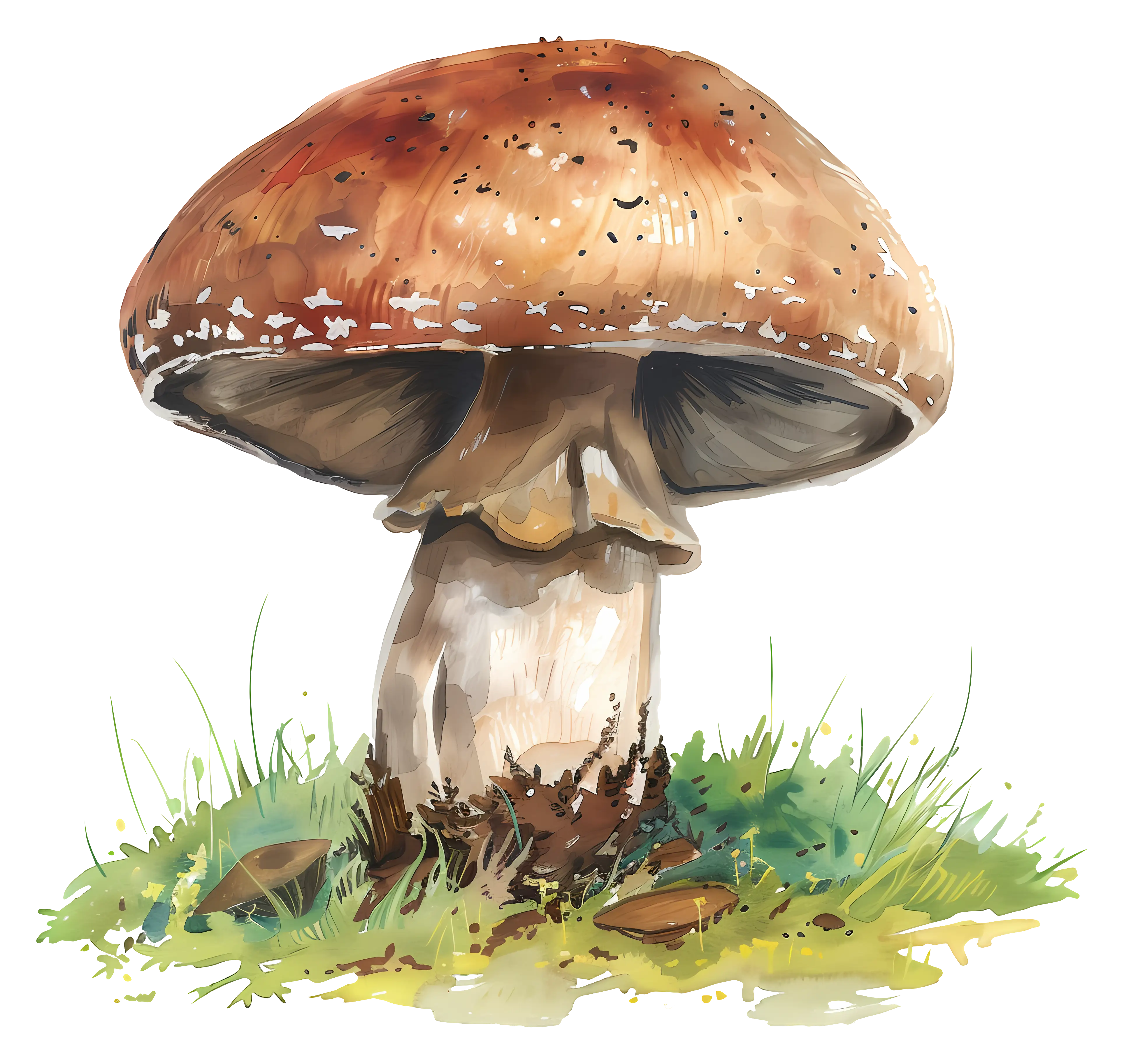 Brown Mushroom Illustration