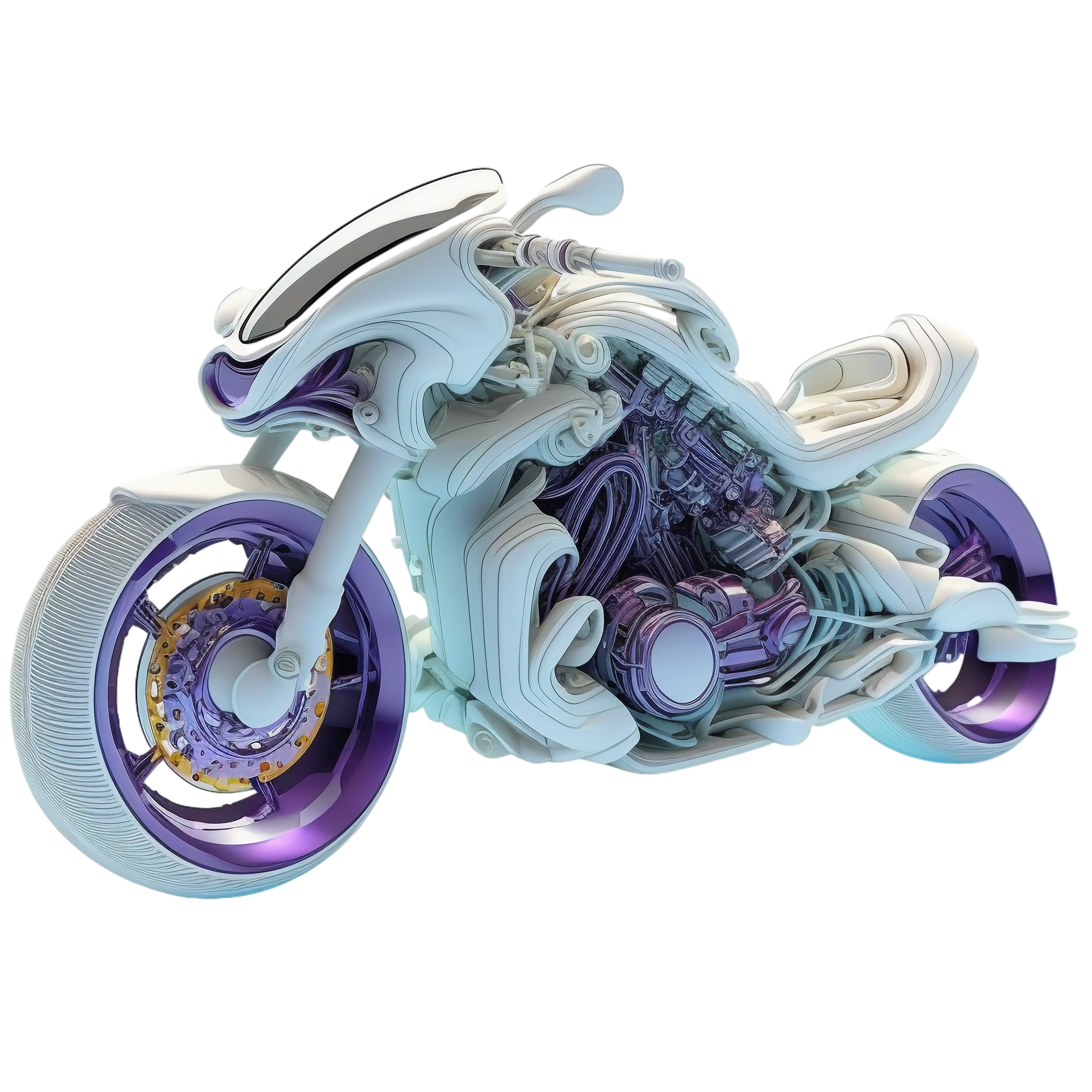 Futuristic Motorcycle with Intricate Design
