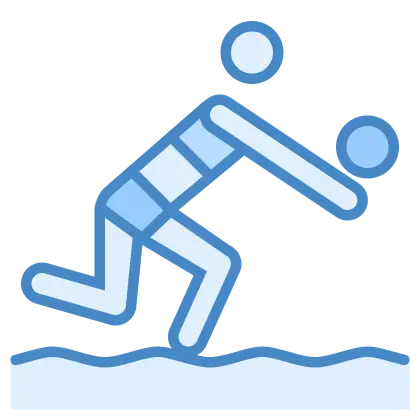 Blue Diving Icon Representation for Water Sports