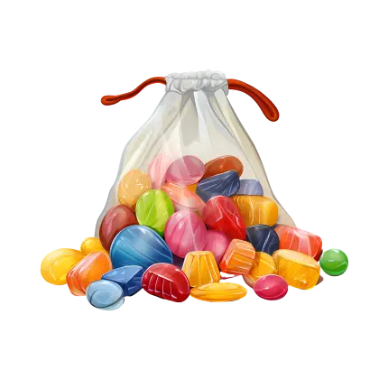 Colorful Candies in a Transparent Bag