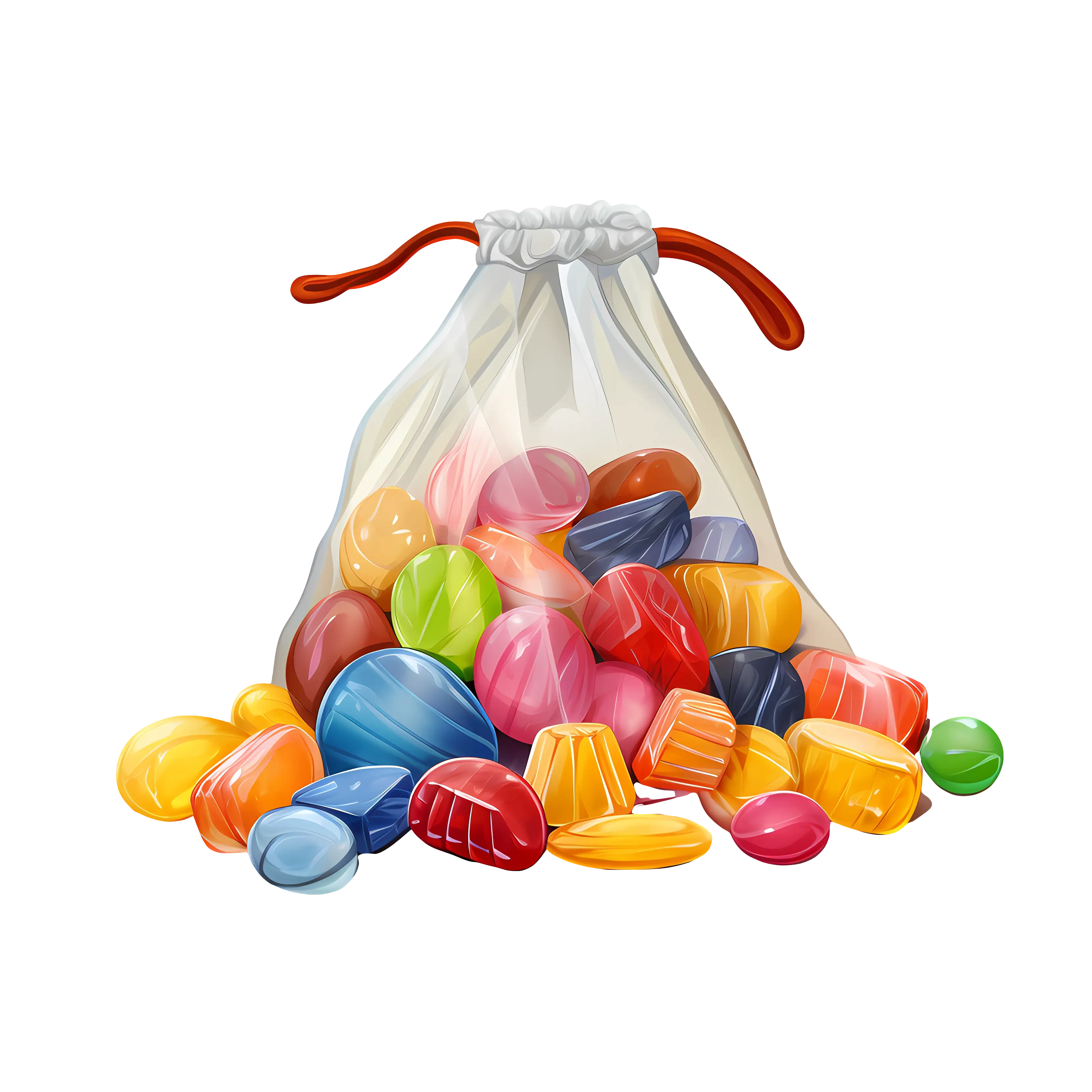Colorful Candies in a Transparent Bag
