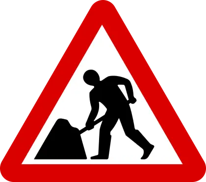 Construction Work Warning Sign