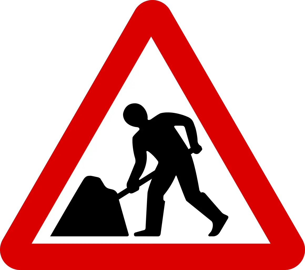 Construction Work Warning Sign