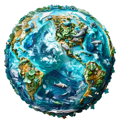 Earth with Oceans and Continents