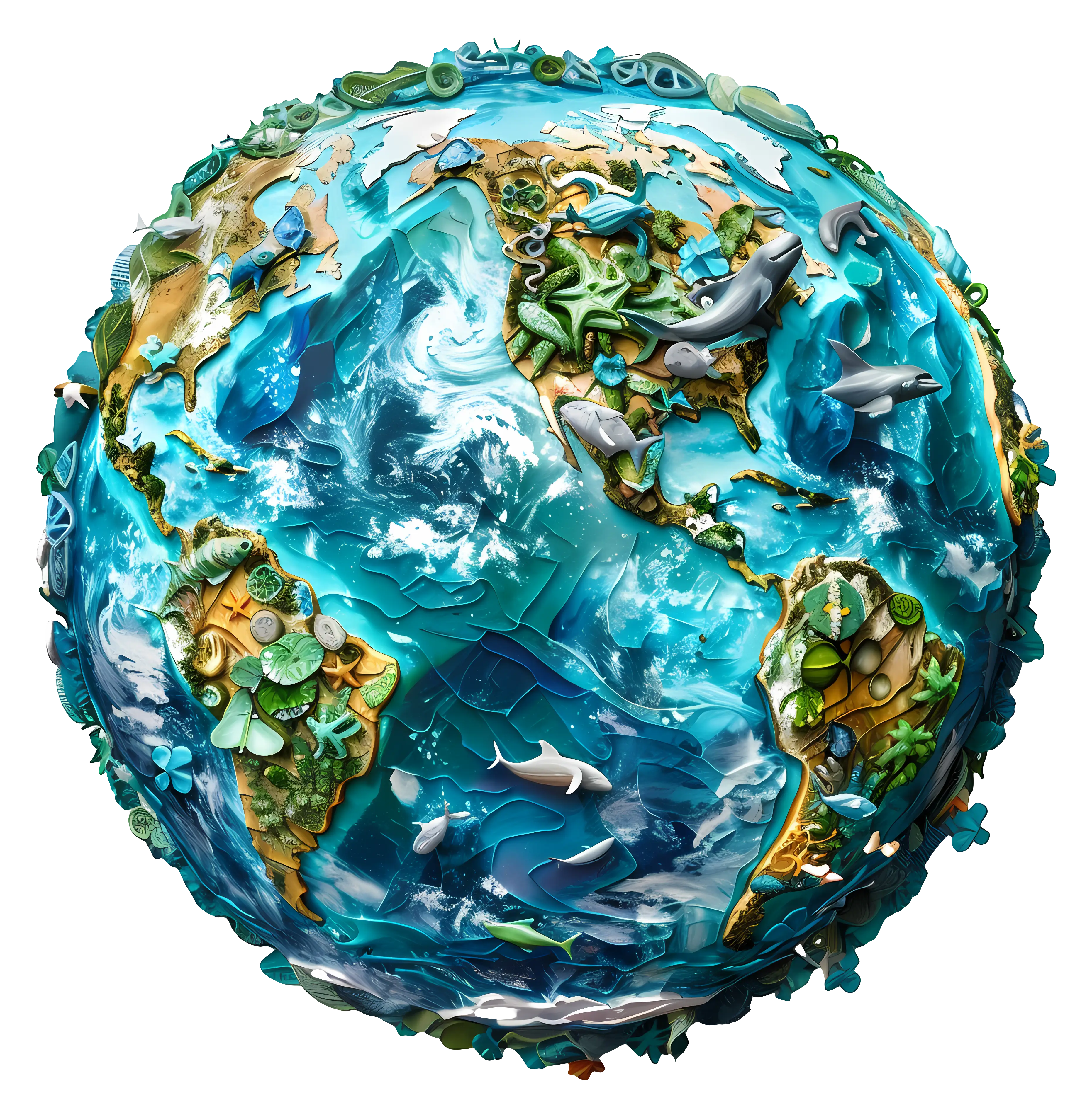 Earth with Oceans and Continents