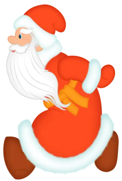 Running Cartoon Santa Claus