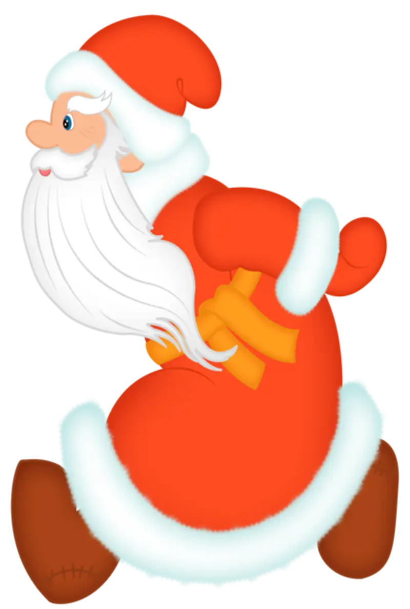 Running Cartoon Santa Claus