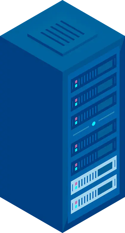 Blue Server Rack Illustration for Technology Applications