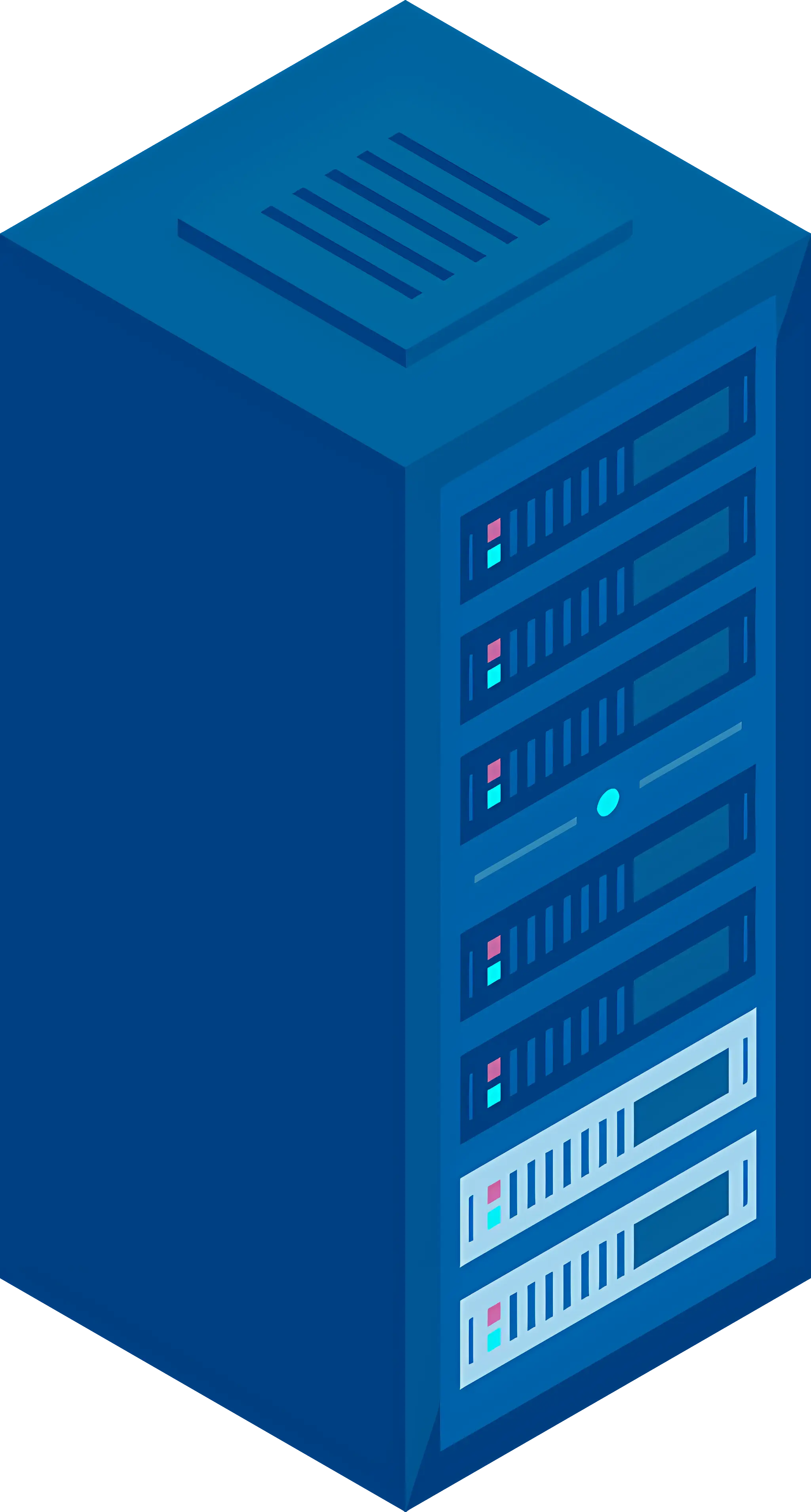 Blue Server Rack Illustration for Technology Applications
