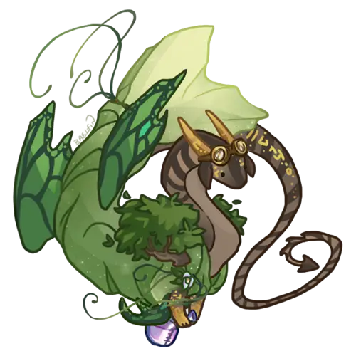 Green Fantasy Dragon with Wings