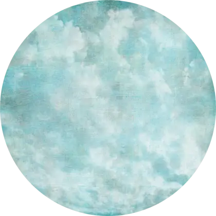 Blue Sky with Clouds in Circular Watercolor Design