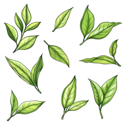 Illustration of Green Botanical Leaves
