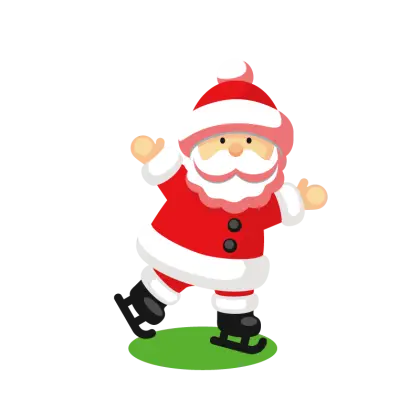 Santa Claus Skating Illustration