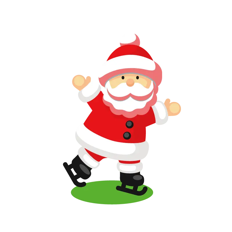 Santa Claus Skating Illustration