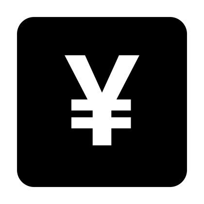 Black Yen Currency Symbol Icon