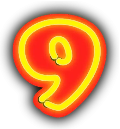 Bright Neon Number Nine Illustration