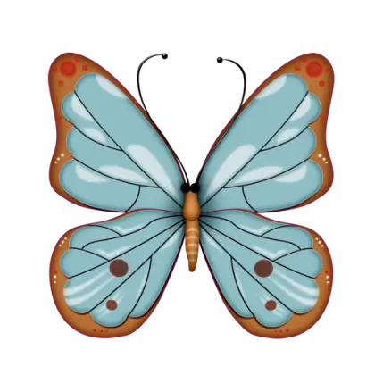Elegant Blue Butterfly with Decorative Patterns