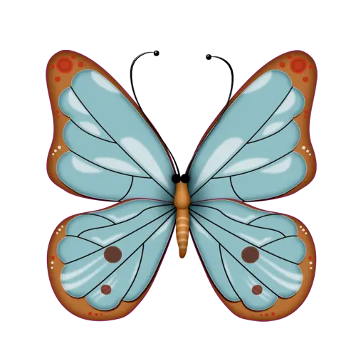 Elegant Blue Butterfly with Decorative Patterns