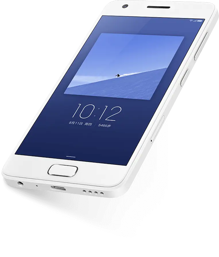 White Smartphone with Touchscreen Display