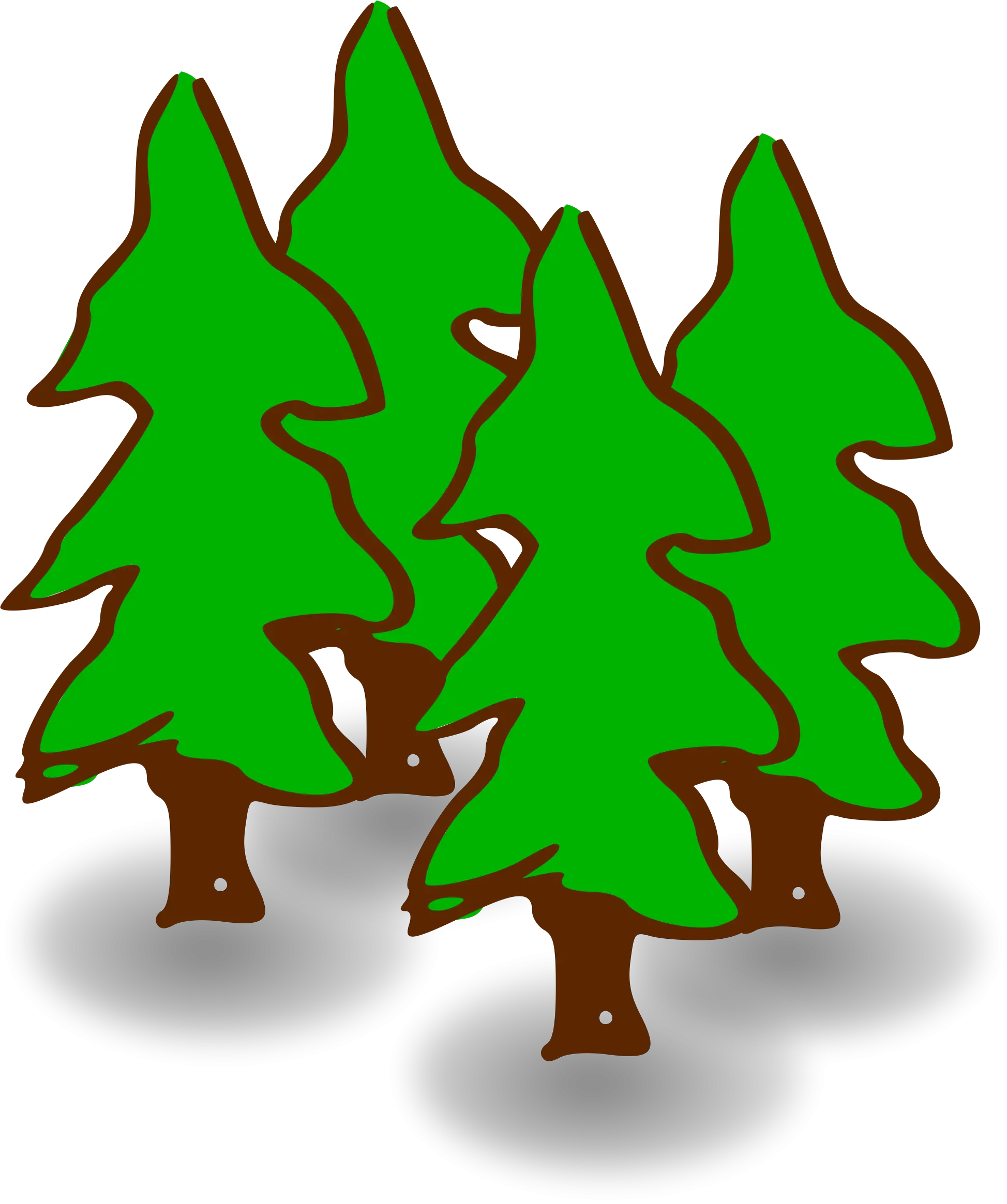 Green Pine Trees Illustration
