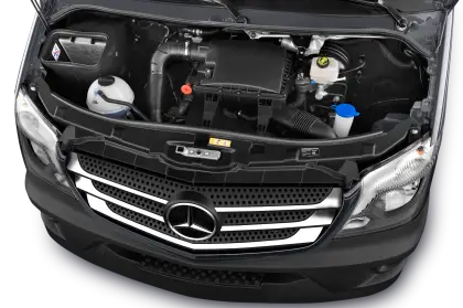 Open Car Hood Showing Engine Components
