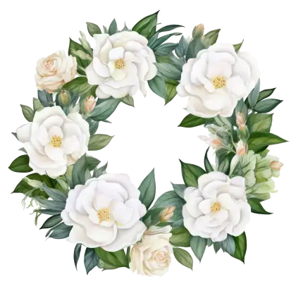 White Floral Decorative Wreath