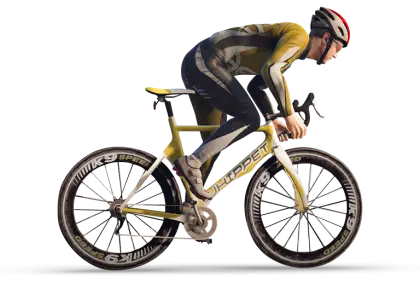 Cyclist Racing on Bicycle