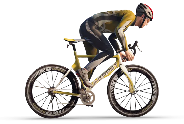 Cyclist Racing on Bicycle