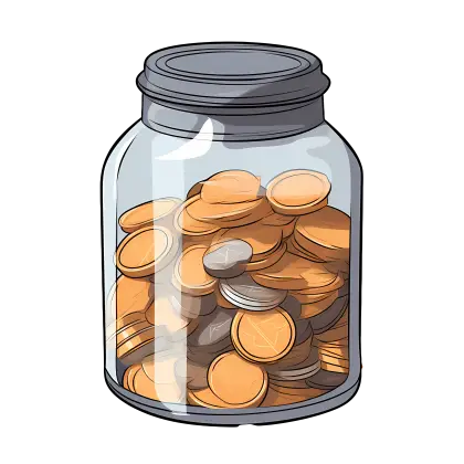 Illustration of a Coin Jar for Savings