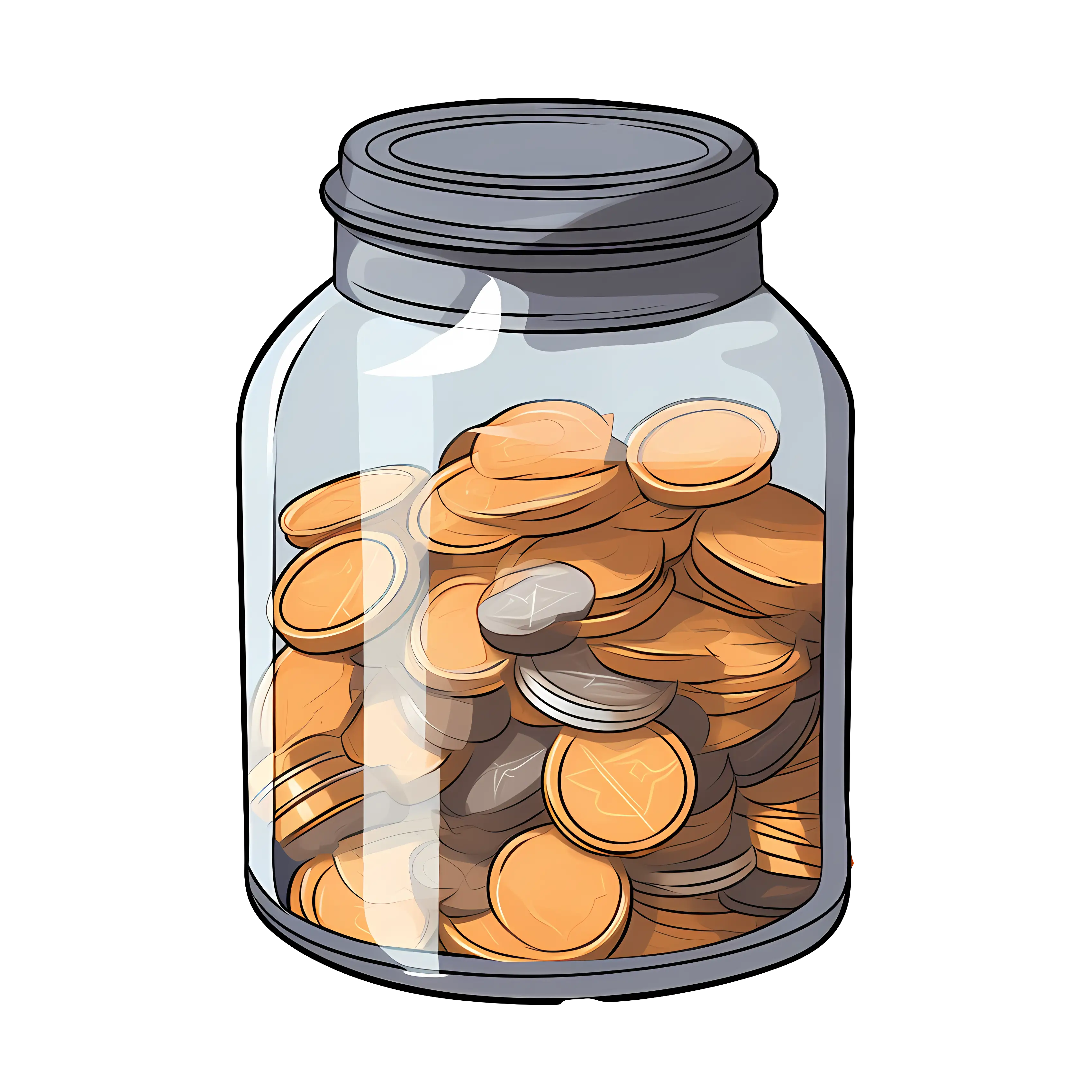 Illustration of a Coin Jar for Savings