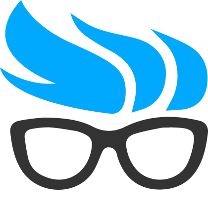 Stylish Glasses with Blue Hair Illustration
