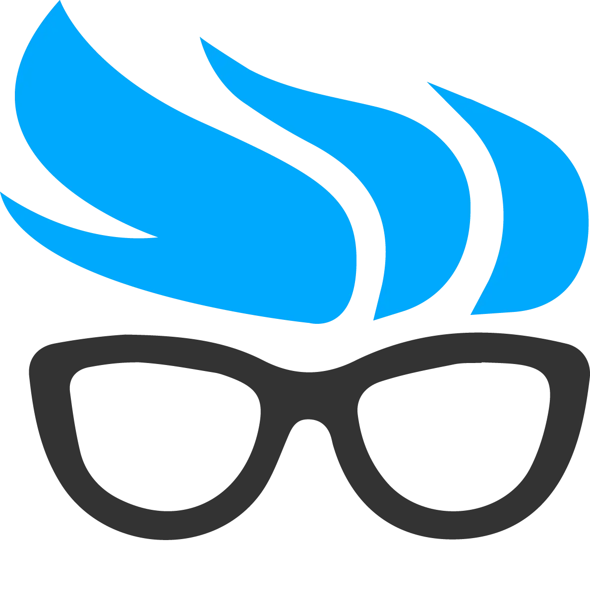 Stylish Glasses with Blue Hair Illustration