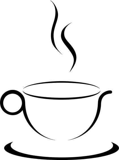 Minimal Line Art of Coffee Cup with Steam