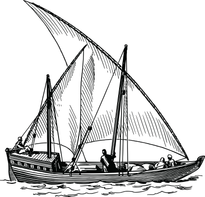 Vintage Sailboat Drawing