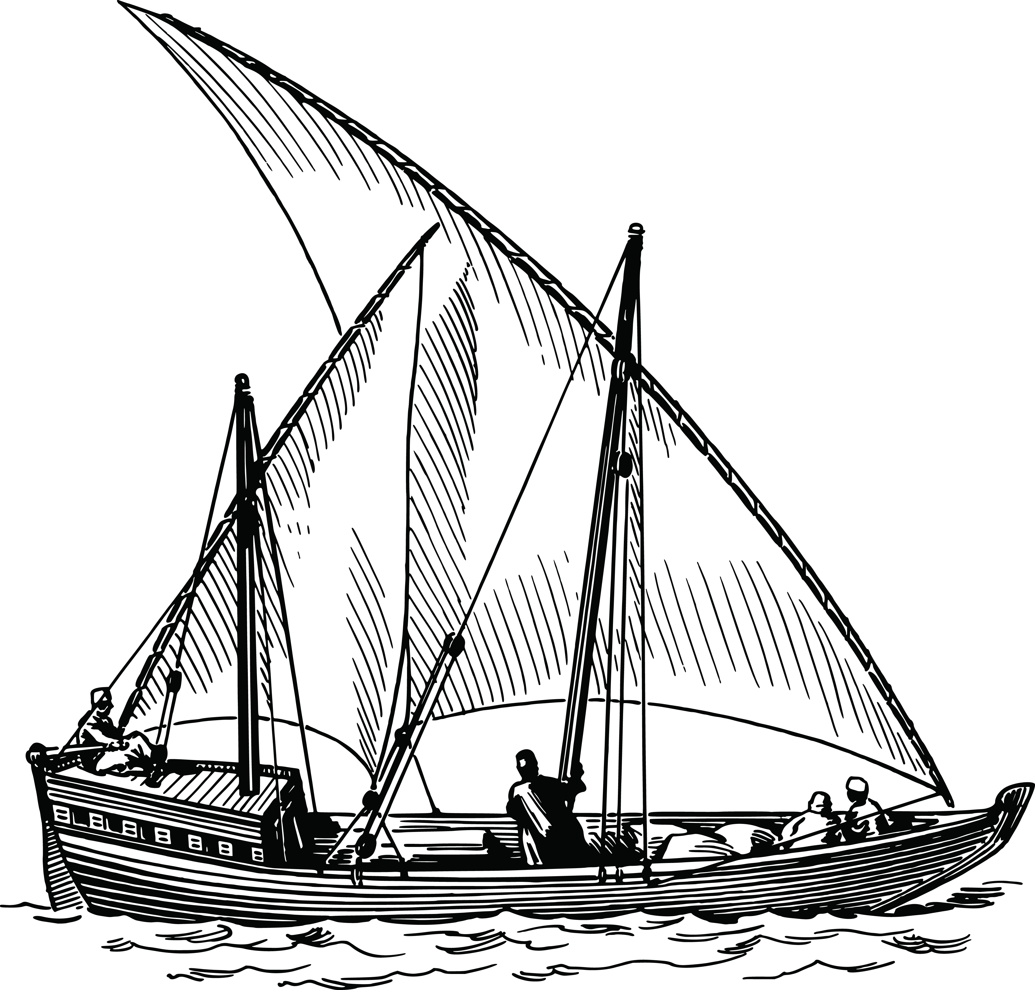 Vintage Sailboat Drawing
