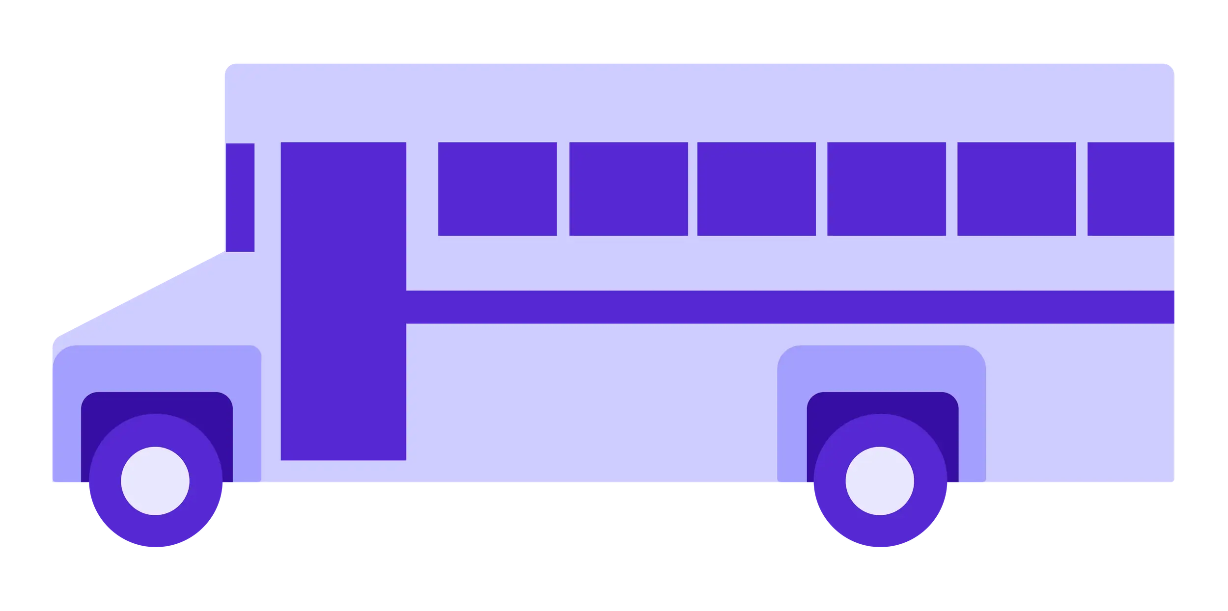Purple School Bus Illustration