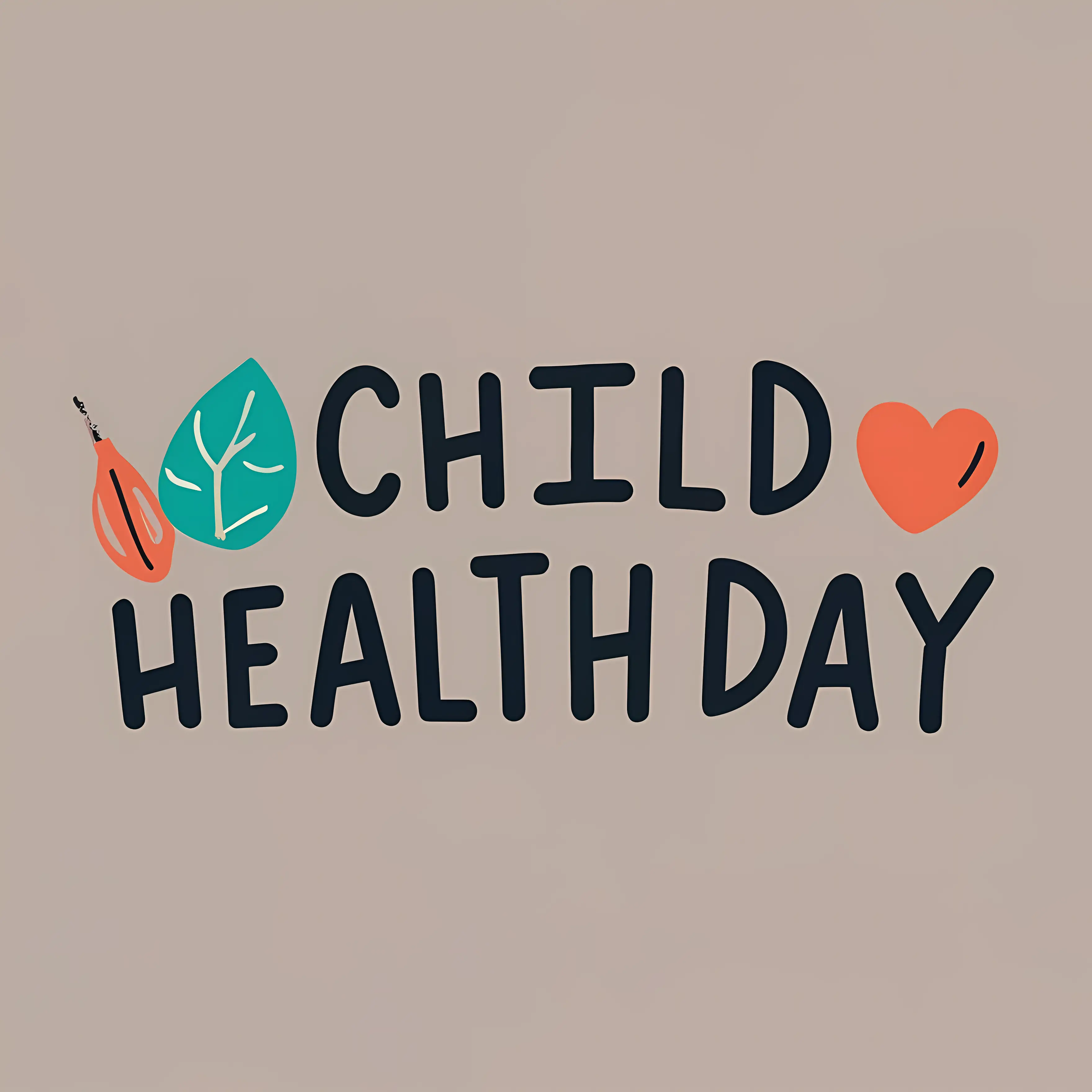 Child Health Day with Leaf and Heart