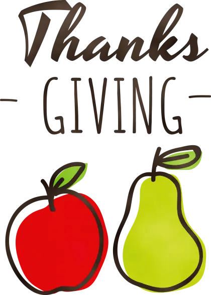 Thanksgiving Greeting with an Apple and Pear
