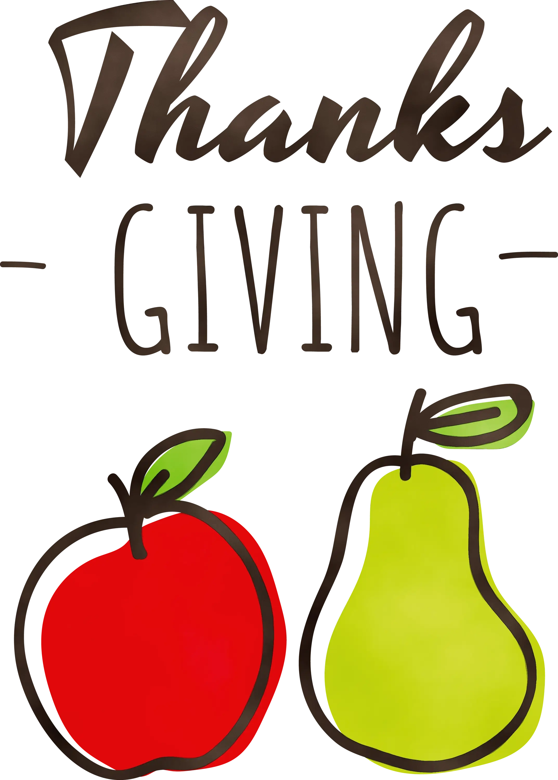 Thanksgiving Greeting with an Apple and Pear