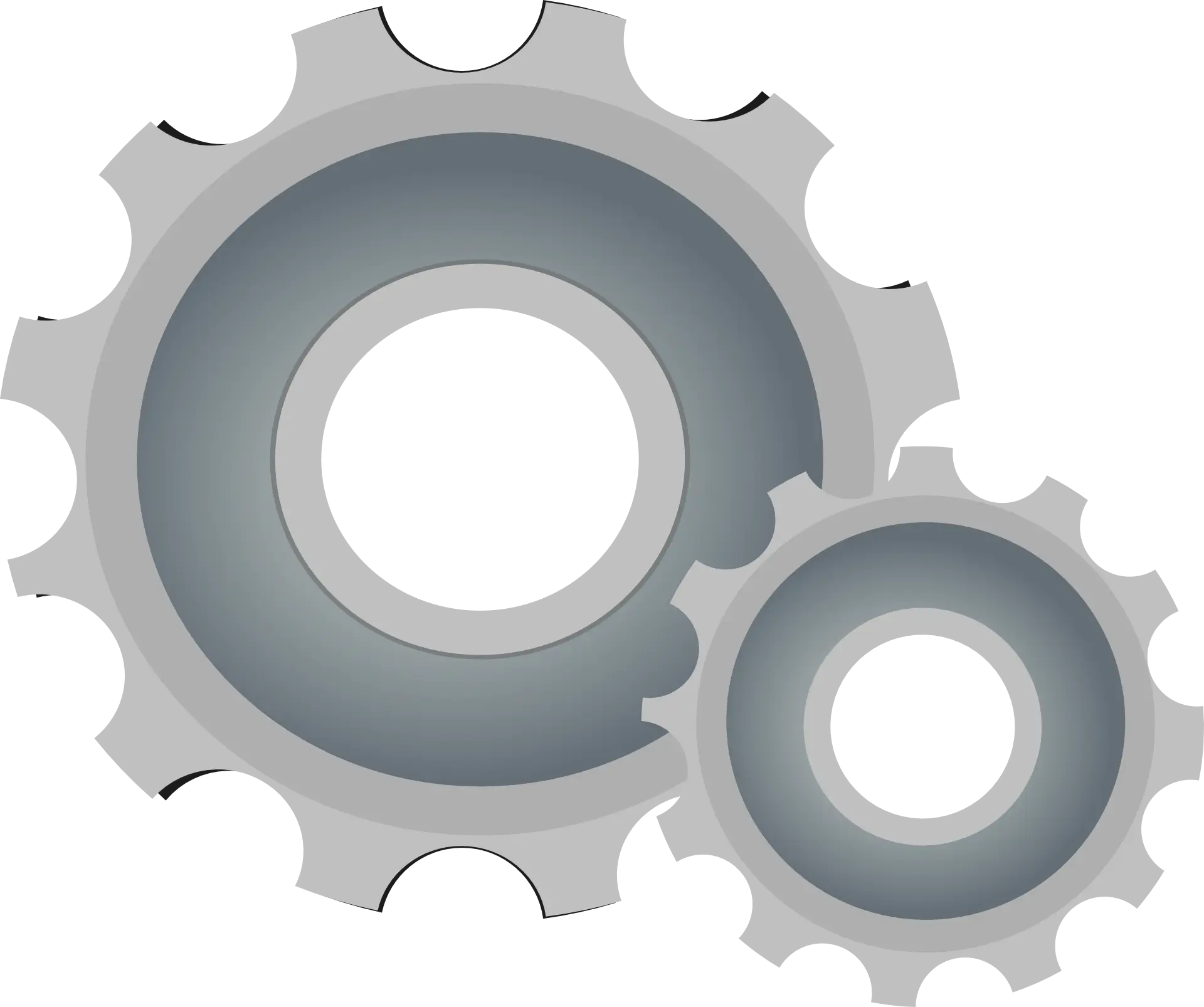 Gray Mechanical Gears Illustration