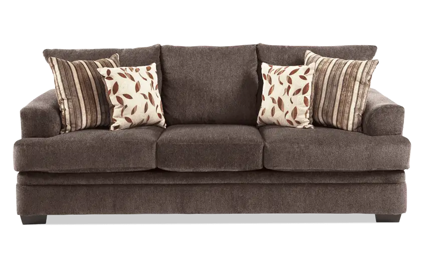 Comfortable Grey Sofa with Decorative Pillows