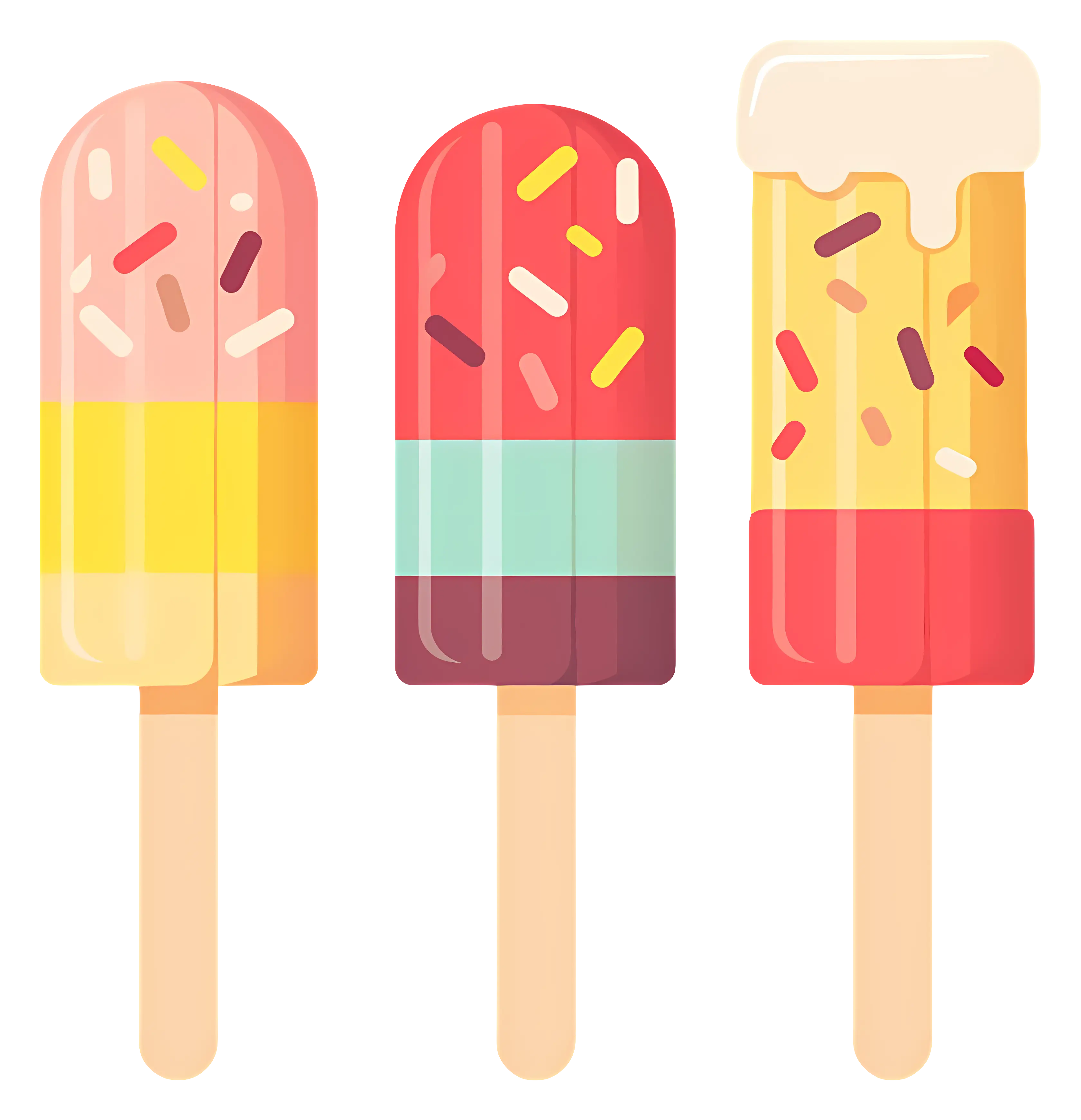 Bright Colorful Popsicle Illustration