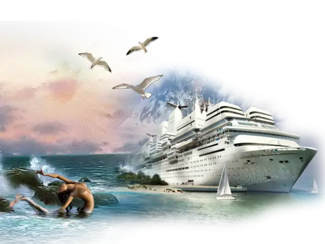 Luxury Cruise Ship on the Ocean